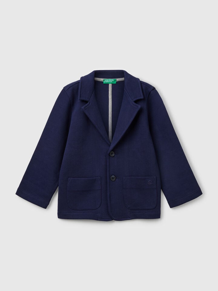 benetton Blazer with relaxed fit pockets Dark Blue