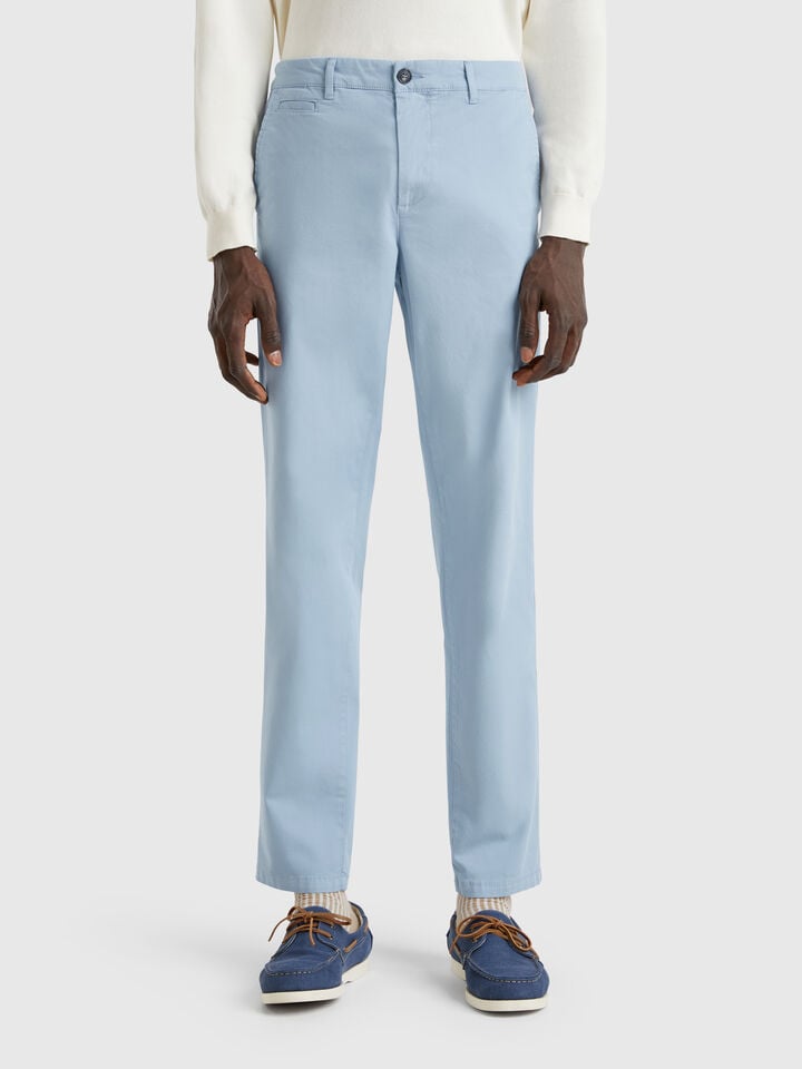 benetton Blue gray slim fit chinos Light Blue