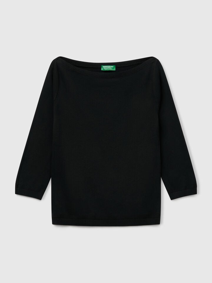 Benetton Boat Neck Sweater Black