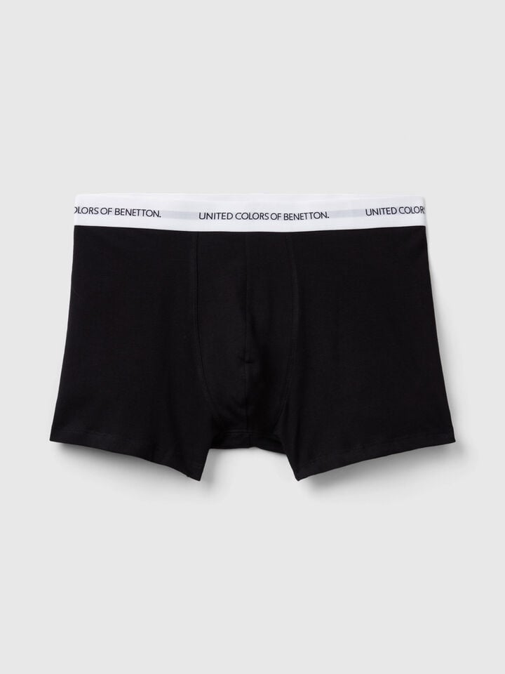 Benetton Boxers In Stretch Cotton Black