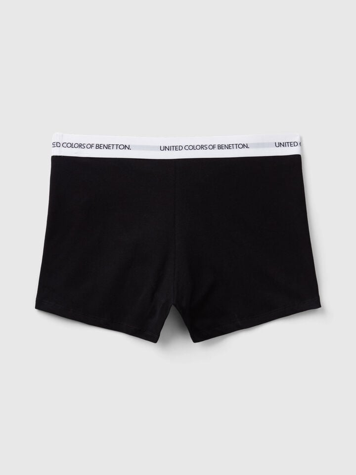 Benetton Boxers In Stretch Cotton Black