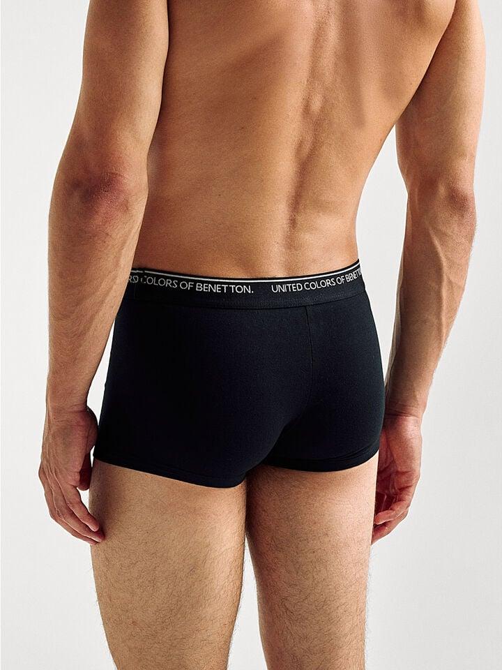 Benetton Boxers In Stretch Cotton Black