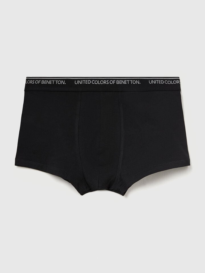 Benetton Boxers In Stretch Cotton Black