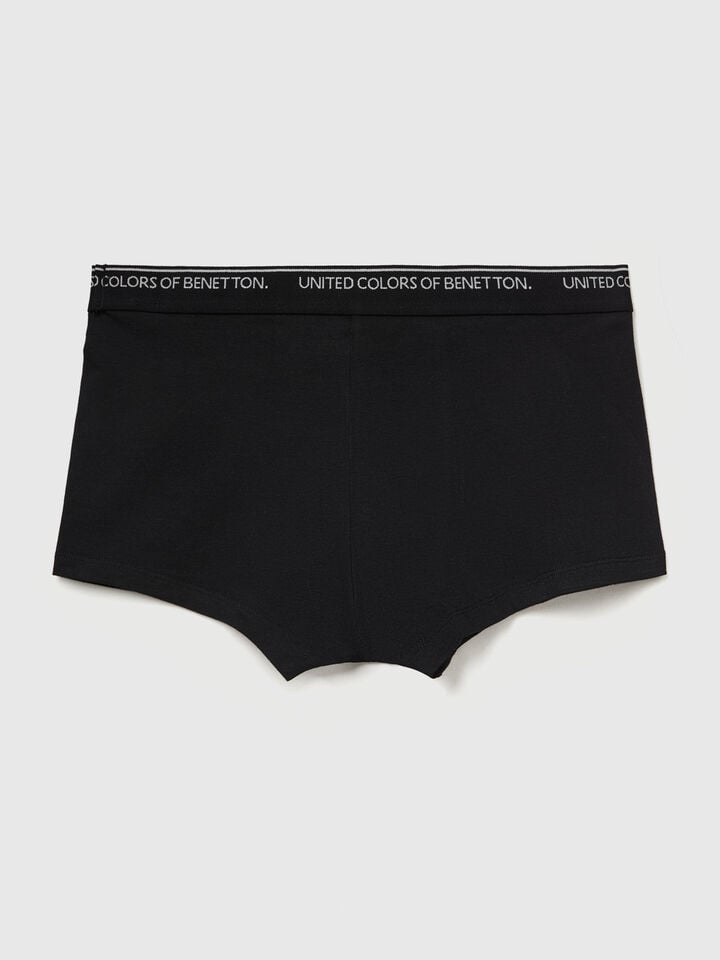 Benetton Boxers In Stretch Cotton Black