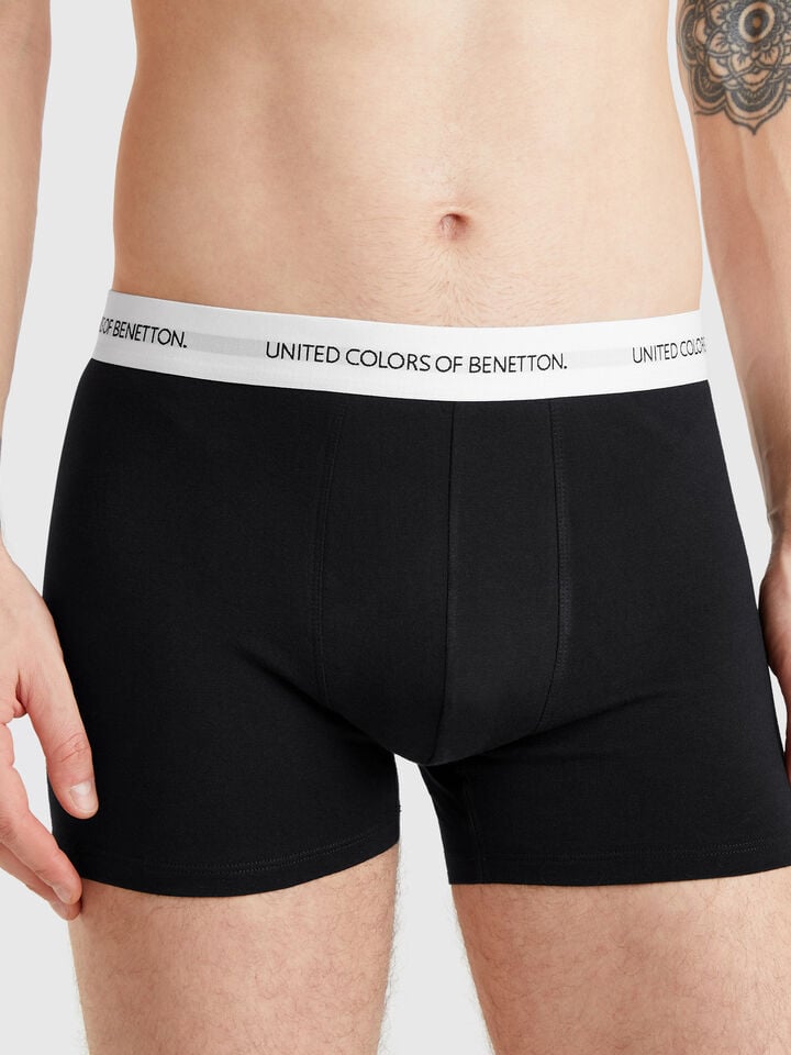 benetton Boxers in stretch cotton Black