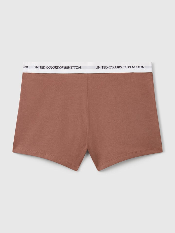 Benetton Boxers In Stretch Cotton Brown