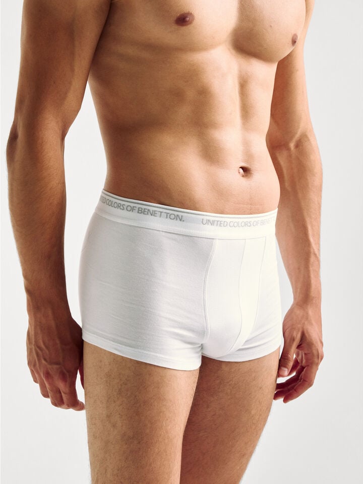 Benetton Boxers In Stretch Cotton Creamy White
