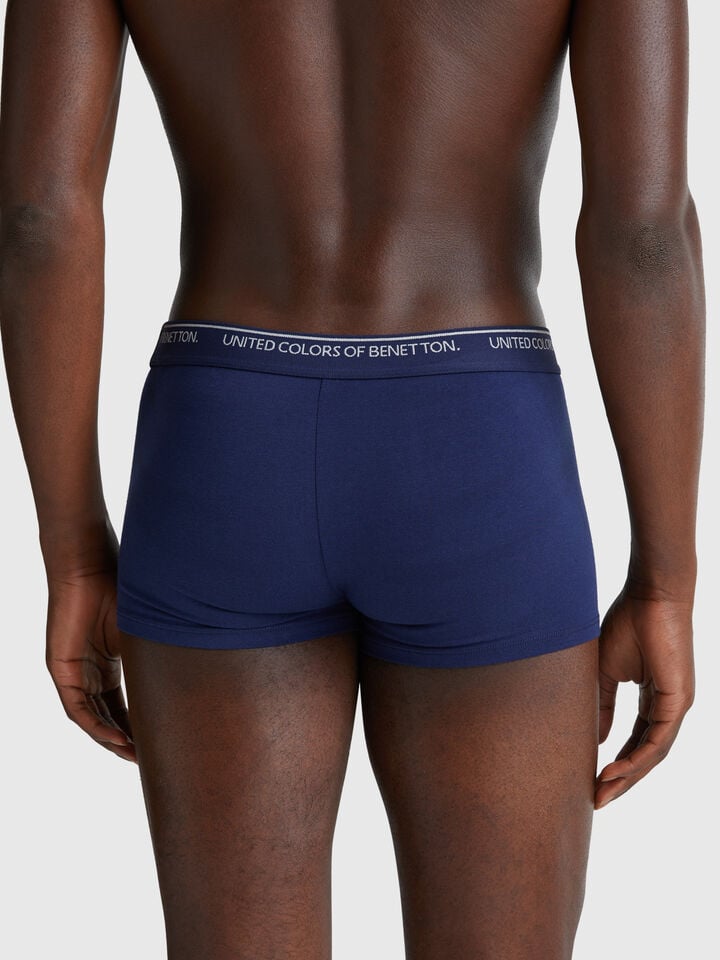 Benetton Boxers In Stretch Cotton Dark Blue