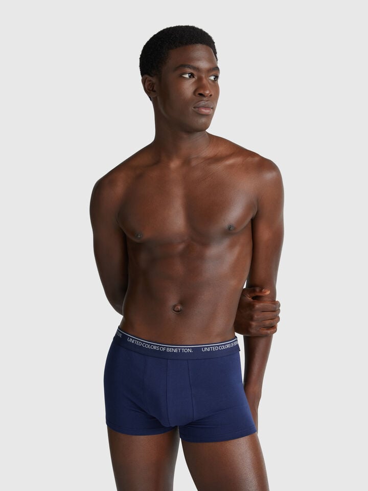 Benetton Boxers In Stretch Cotton Dark Blue