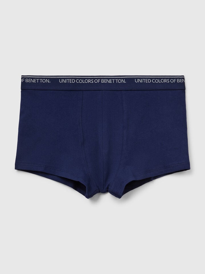 Benetton Boxers In Stretch Cotton Dark Blue