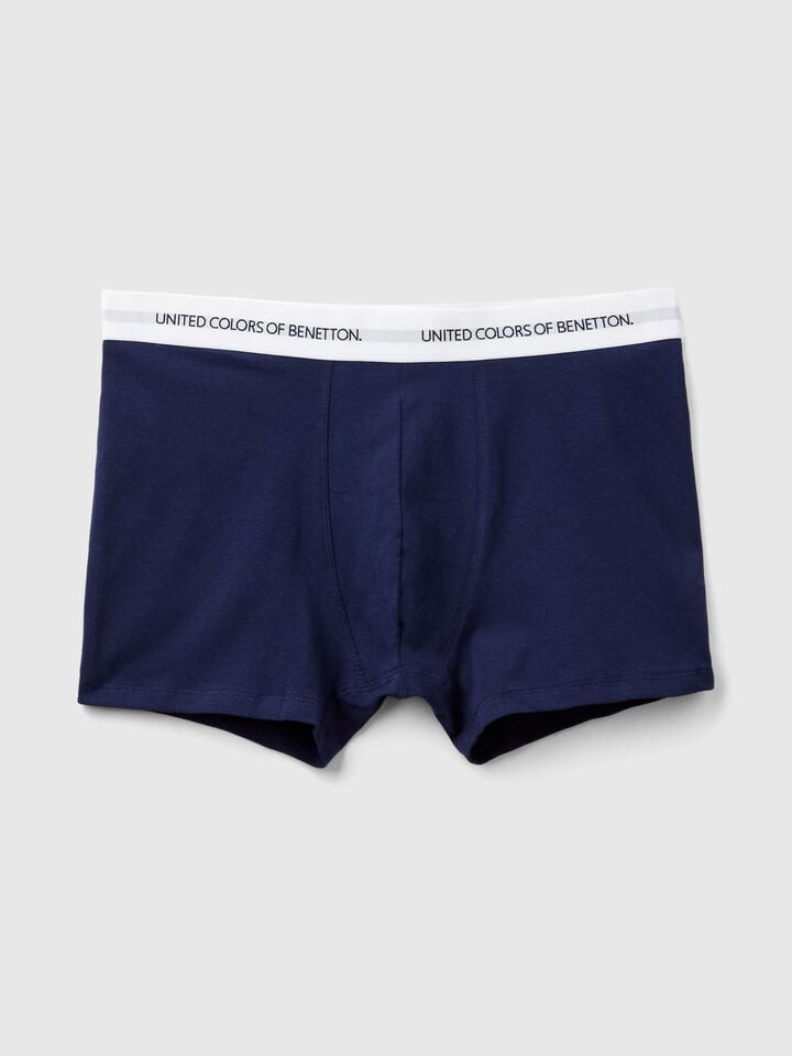 Benetton Boxers In Stretch Cotton Dark Blue