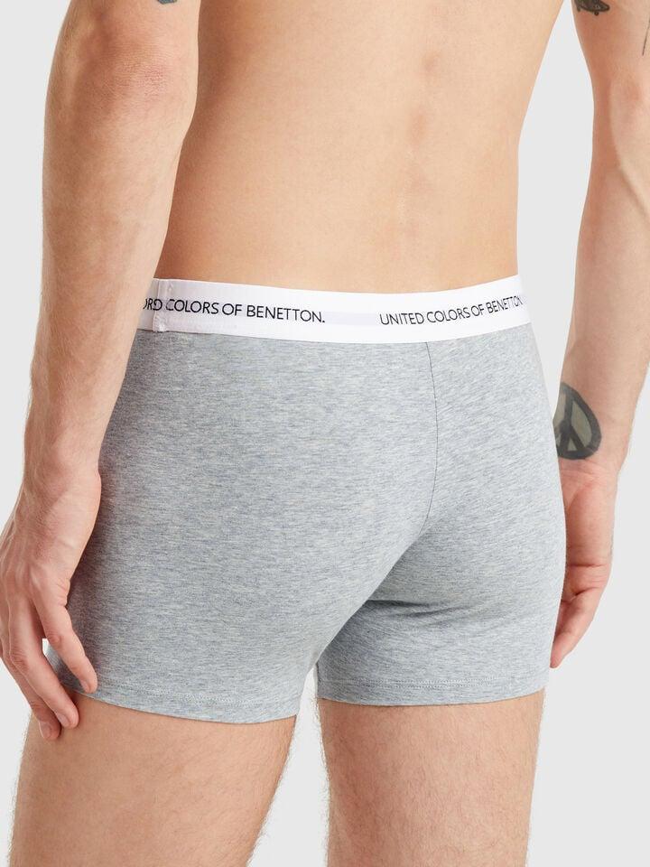 Benetton Boxers In Stretch Cotton Light Gray