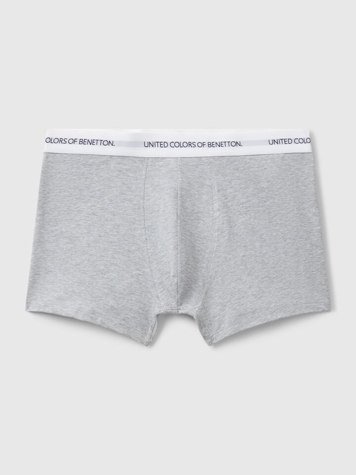 Benetton Boxers In Stretch Cotton Light Gray
