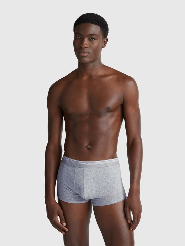 Benetton Boxers In Stretch Cotton Light Gray