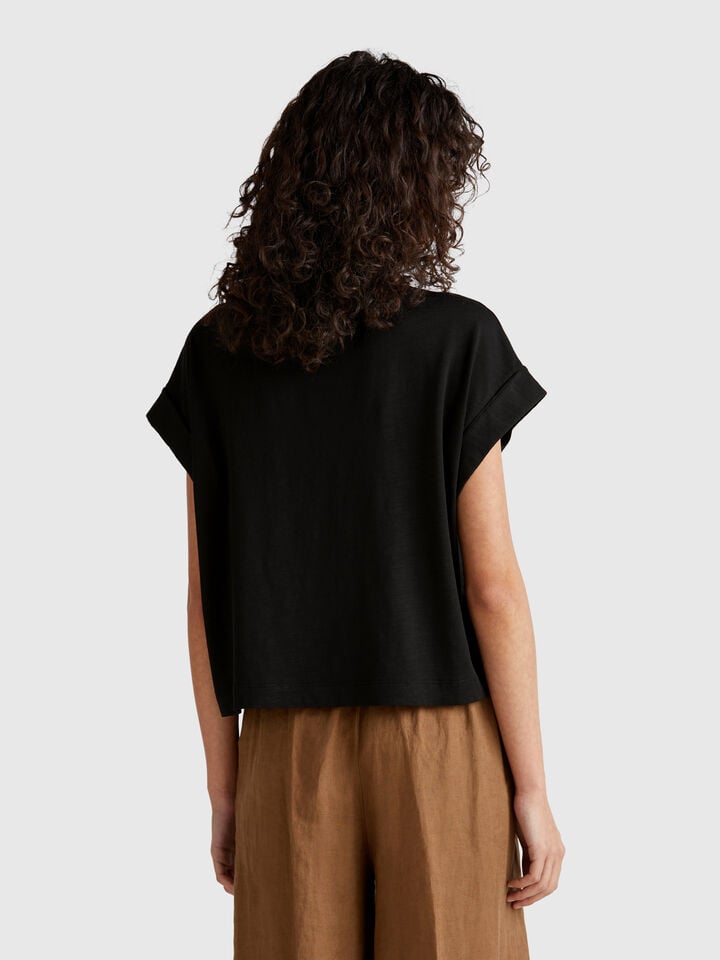 Benetton Boxy Fit T-shirt Black