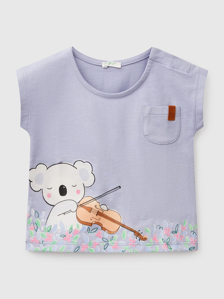 benetton Boxy fit t-shirt in cotton Periwinkle