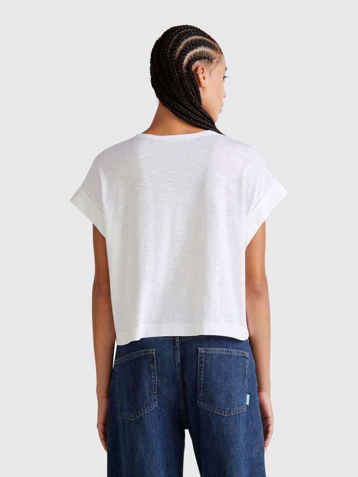 Benetton Boxy Fit T-shirt White