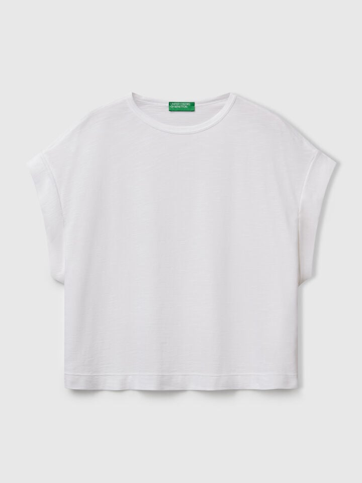 Benetton Boxy Fit T-shirt White