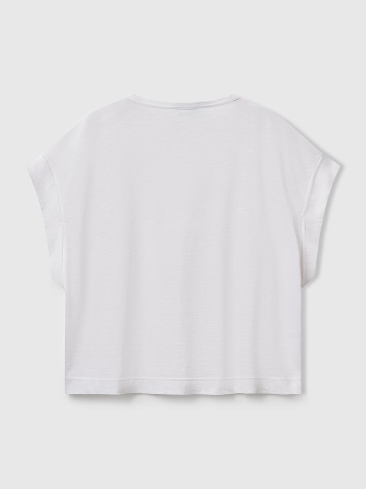 Benetton Boxy Fit T-shirt White
