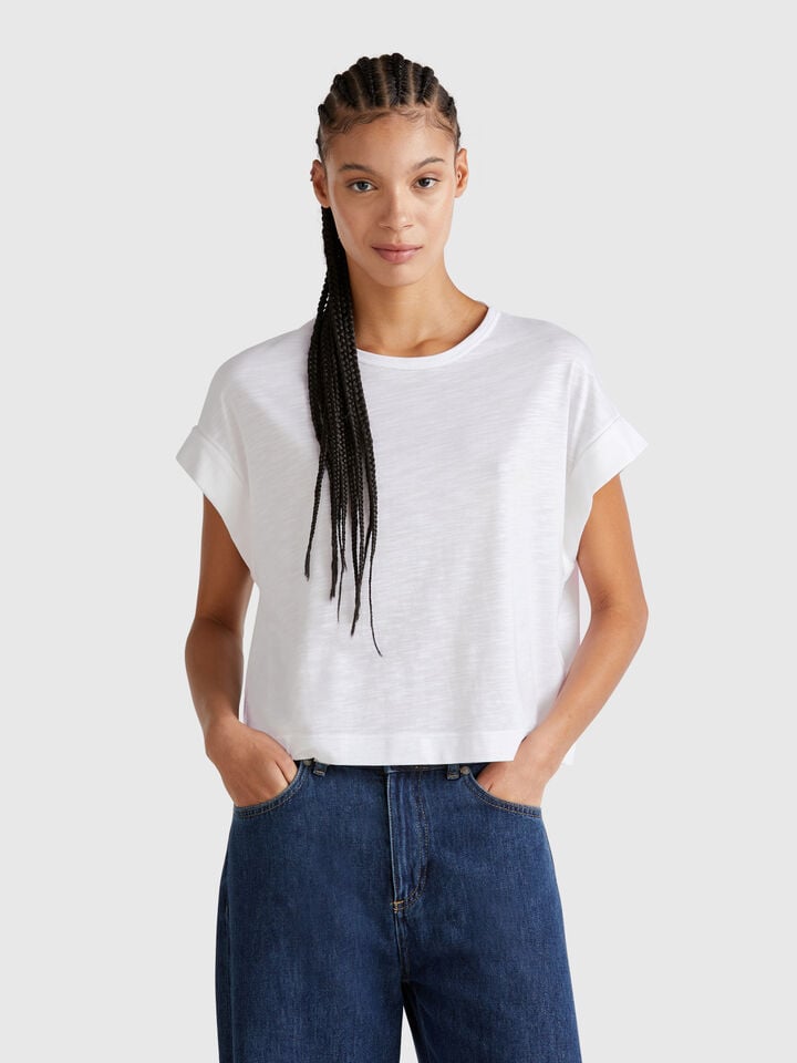 benetton Boxy fit t-shirt White