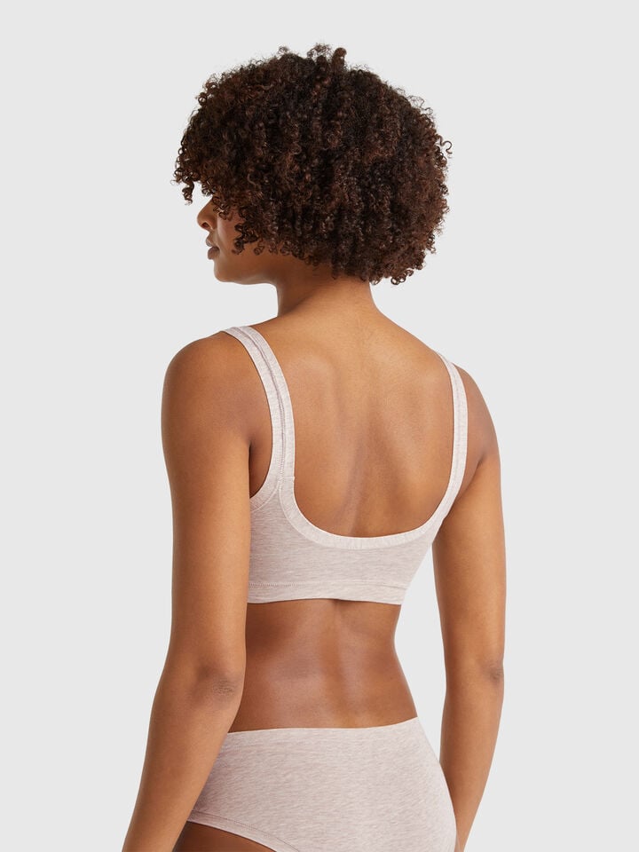 Benetton Bra In Super Stretch Cotton Beige