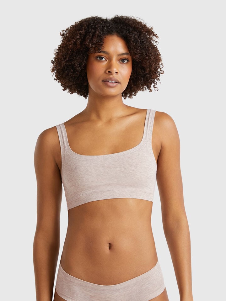 benetton Bra in super stretch cotton Beige