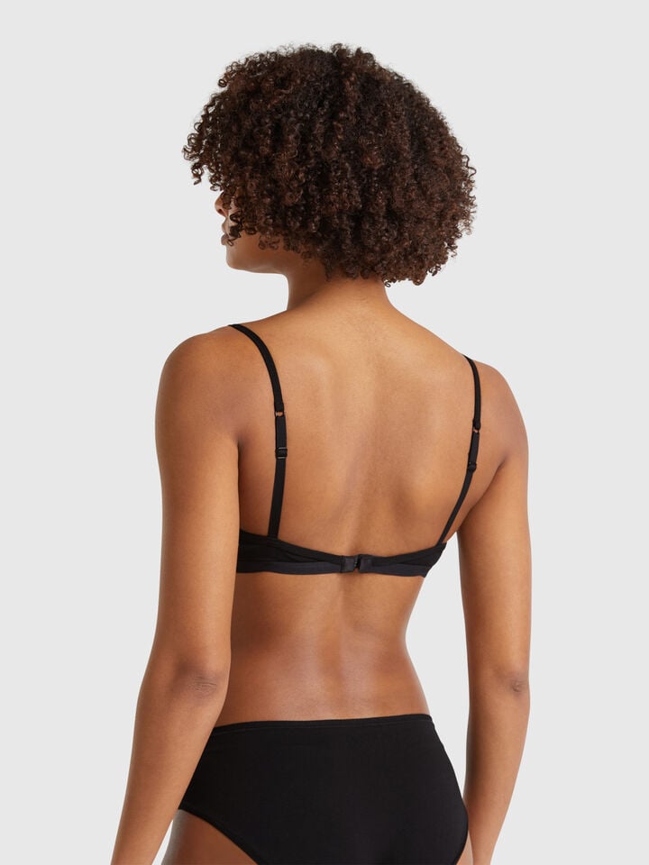 Benetton Bra In Super Stretch Cotton Black