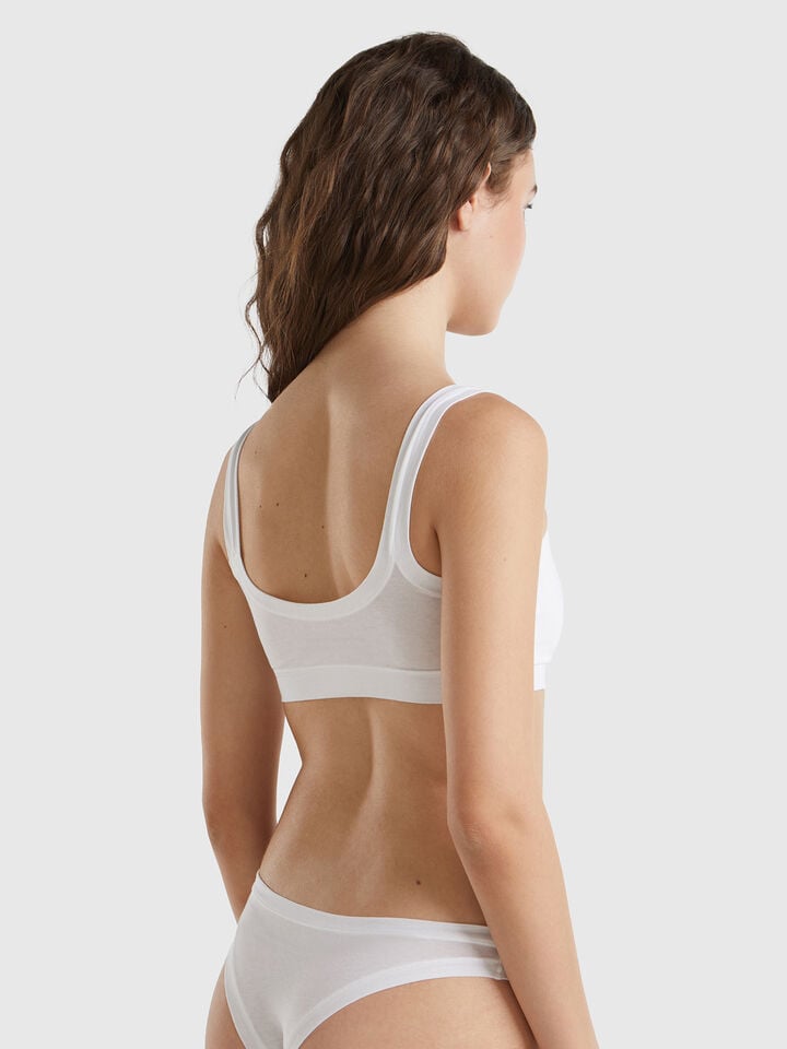 Benetton Bra In Super Stretch Cotton White