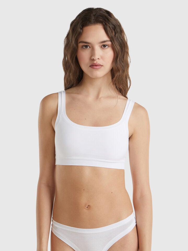 benetton Bra in super stretch cotton White