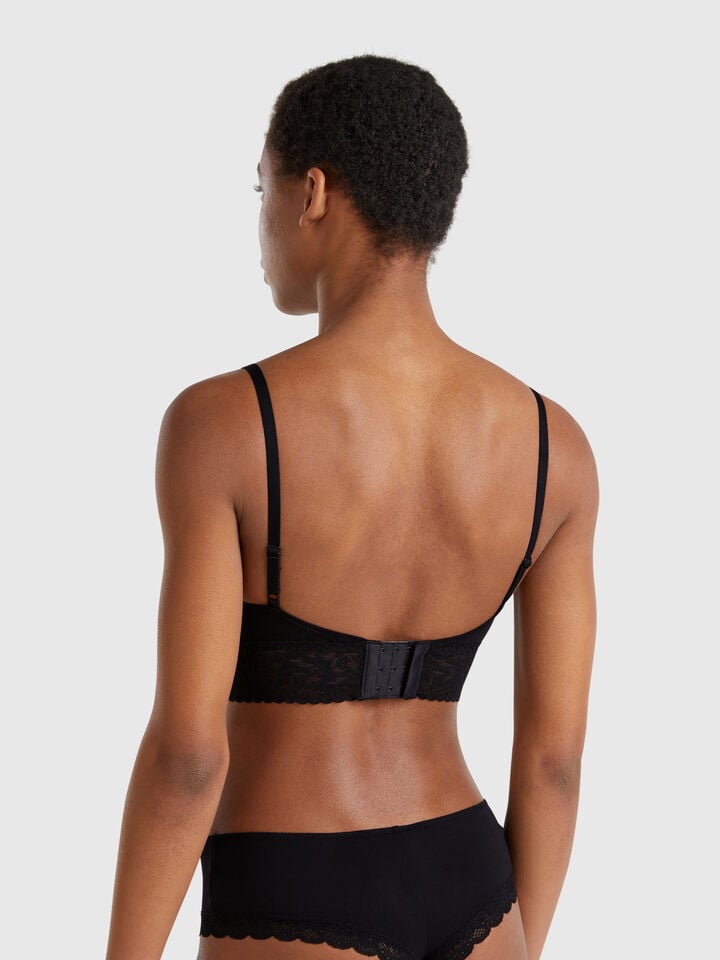 Benetton Bralette In Super Stretch Cotton Black