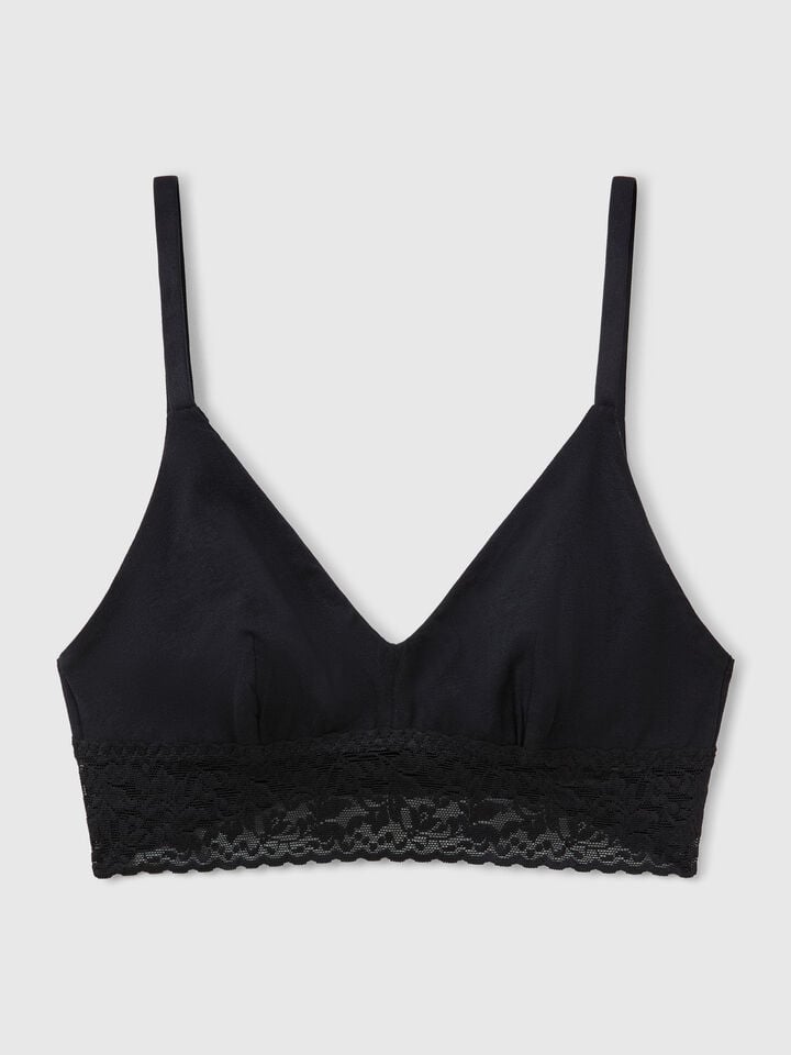 Benetton Bralette In Super Stretch Cotton Black