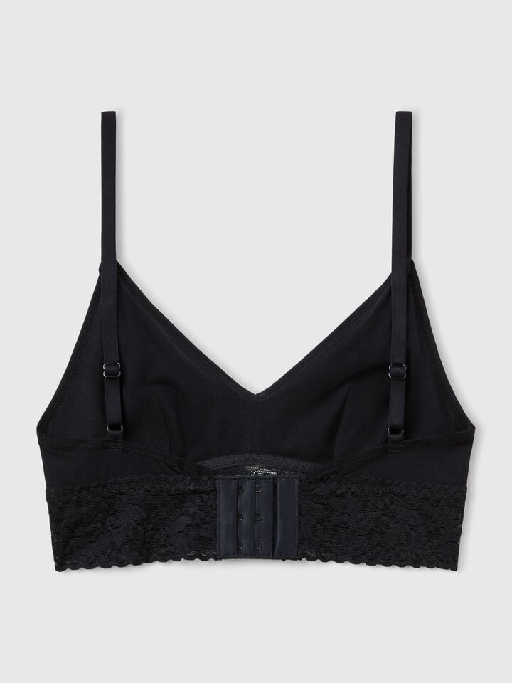 Benetton Bralette In Super Stretch Cotton Black