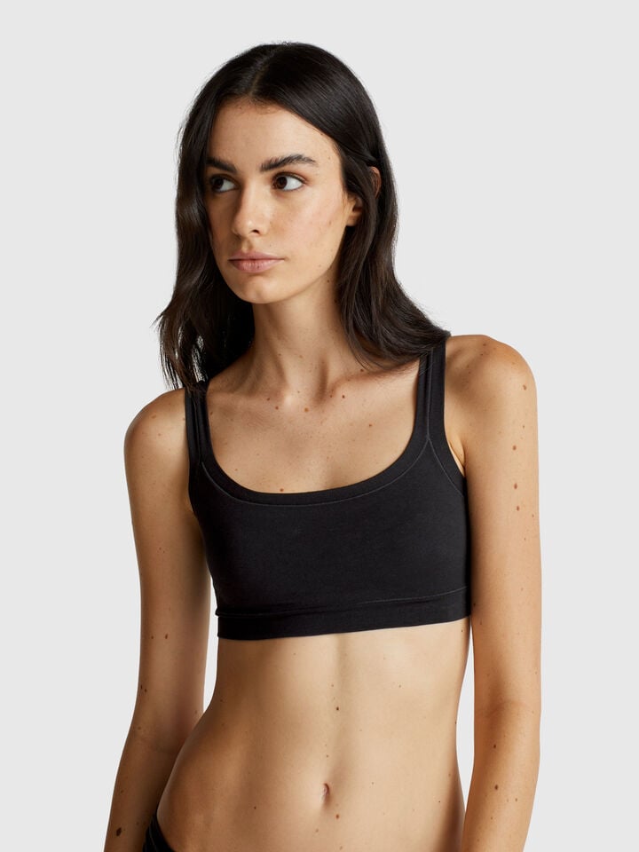 benetton Brassiere in super stretch cotton Black