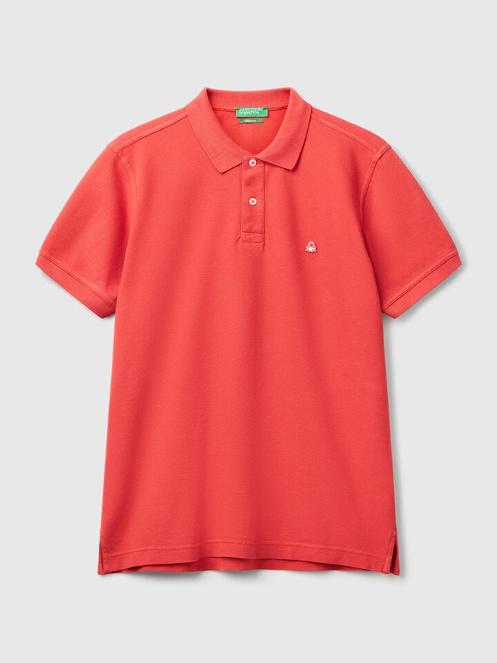 Benetton Brick Red Regular Fit Polo Brick Red