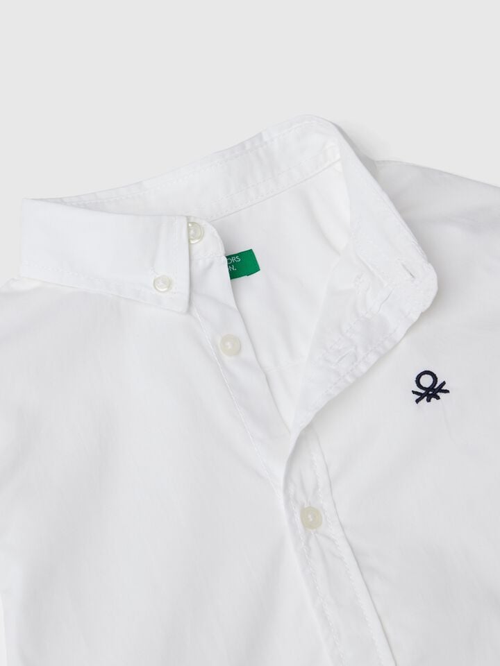 Benetton Button-down White Shirt White