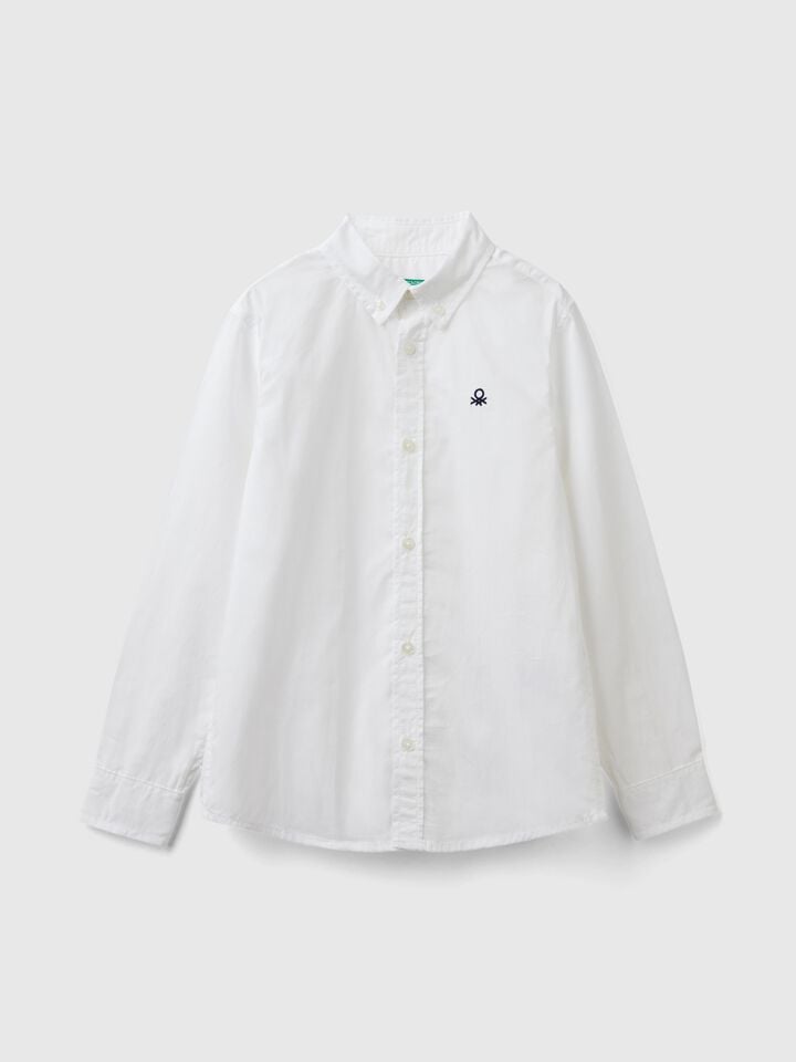 Benetton Button-down White Shirt White