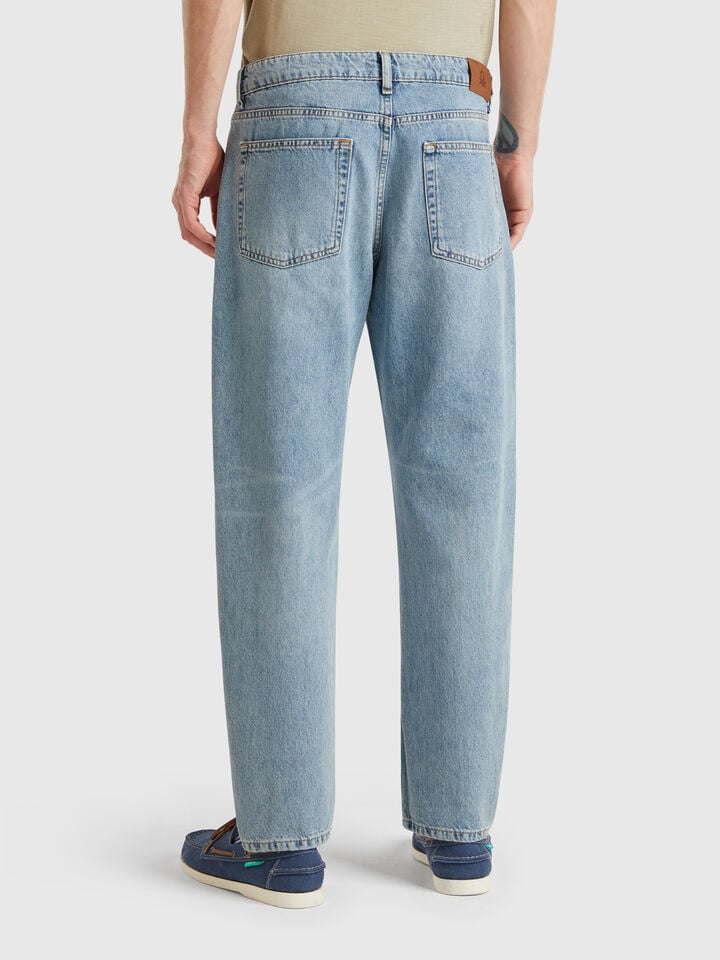 Benetton Carrot Fit Jeans Light Blue