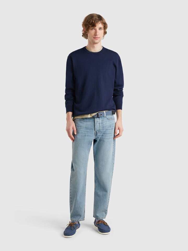 Benetton Carrot Fit Jeans Light Blue