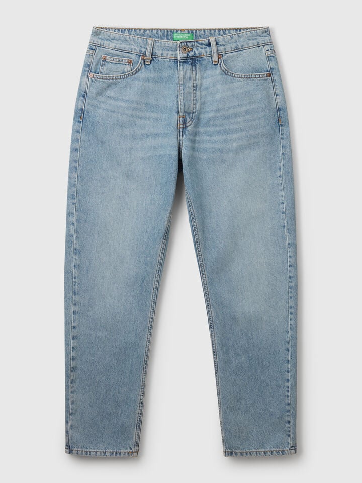 Benetton Carrot Fit Jeans Light Blue