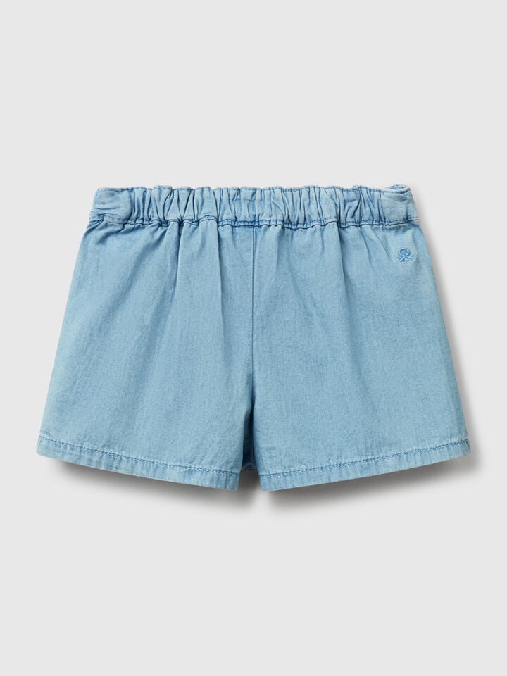 Benetton Chambray Culottes Light Blue