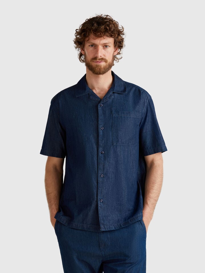 benetton Chambray shirt Blue