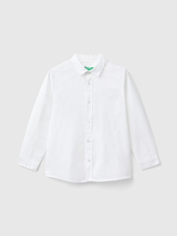 benetton Classic shirt in pure cotton White