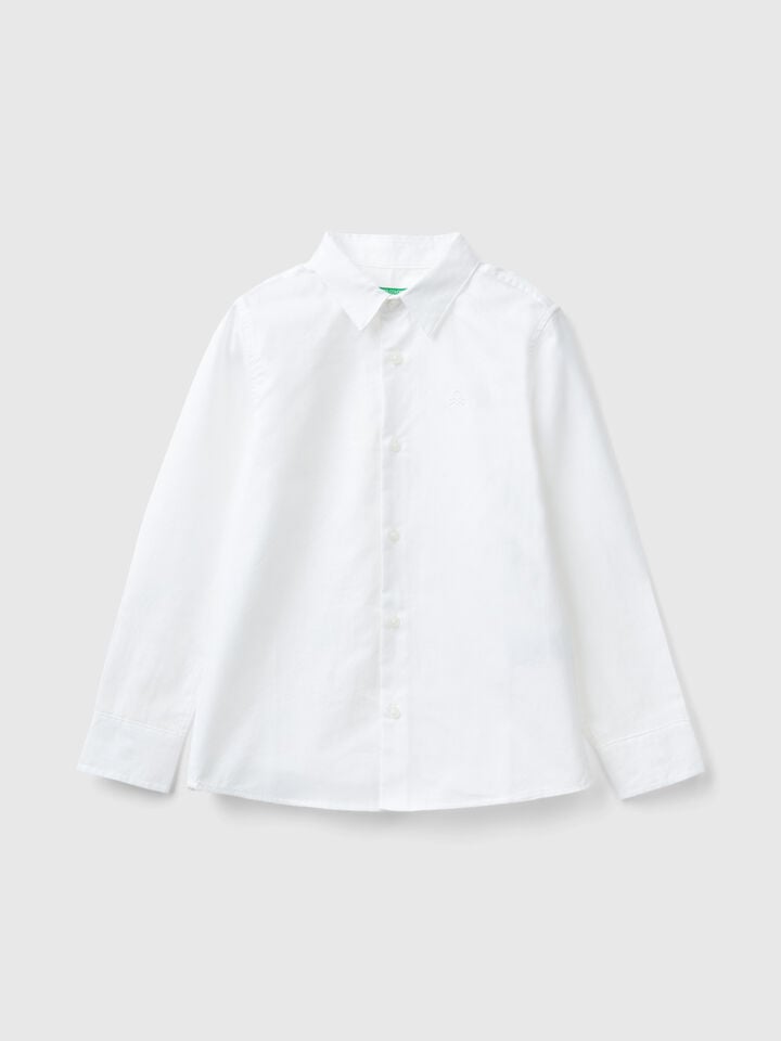 benetton Classic shirt in pure cotton White