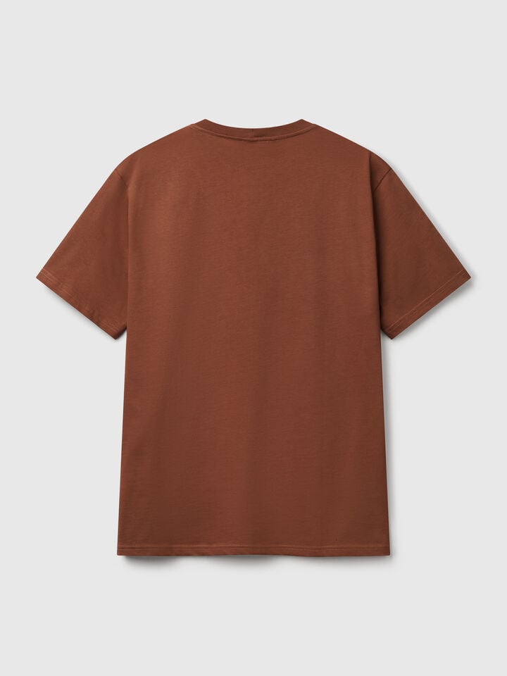 Benetton Cotton Basic T-shirt Brown