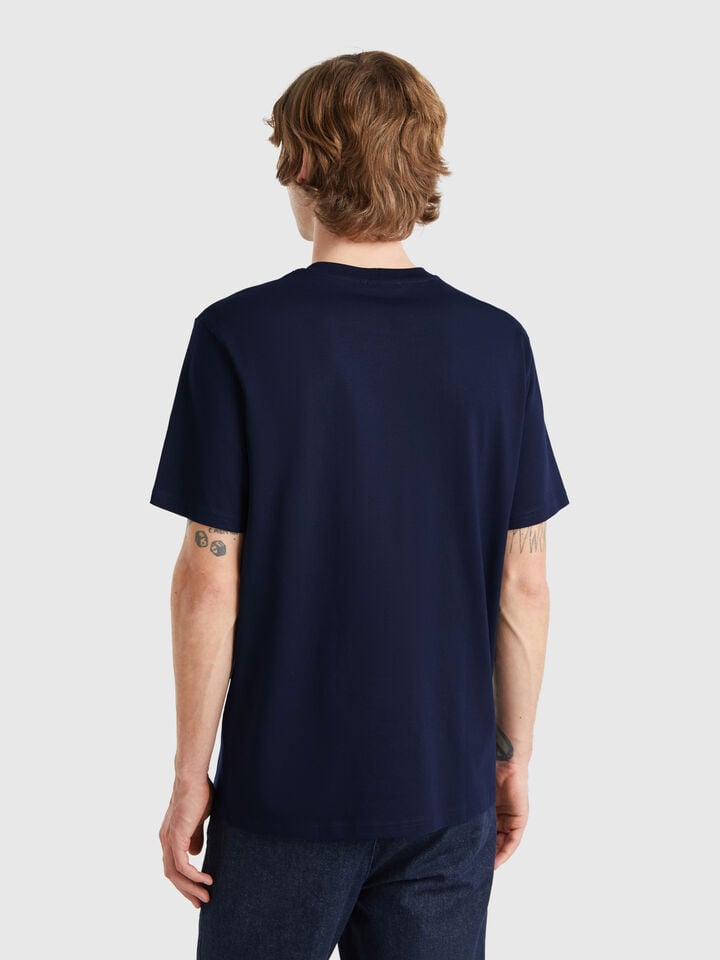 Benetton Cotton Basic T-shirt Dark Blue