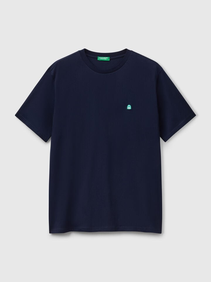 Benetton Cotton Basic T-shirt Dark Blue