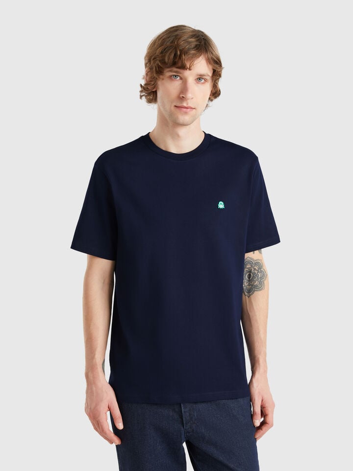 benetton cotton basic t-shirt Dark Blue