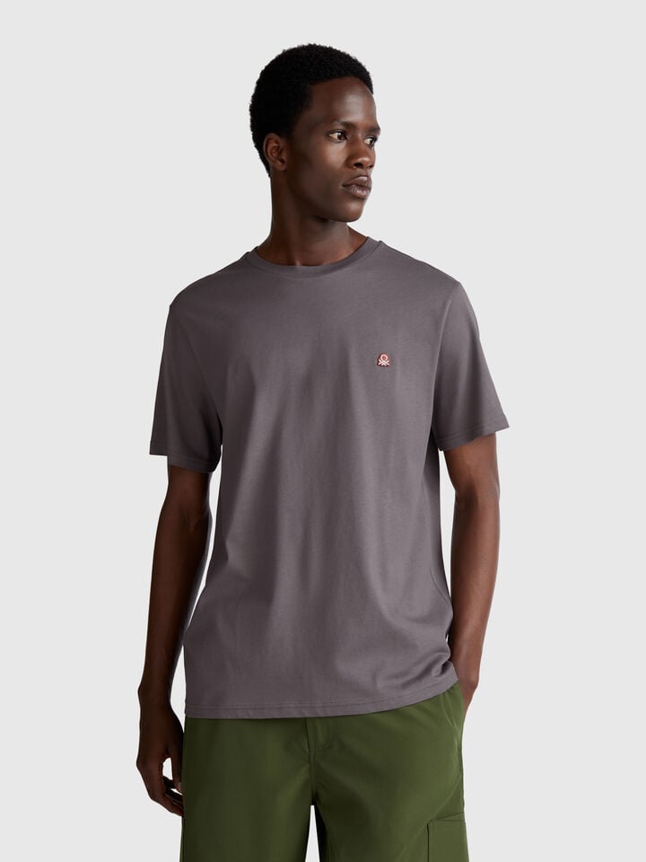 benetton cotton basic t-shirt Dark Gray