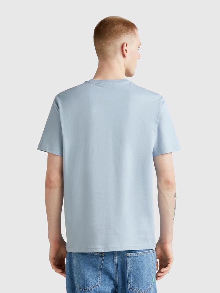 Benetton Cotton Basic T-shirt Light Blue
