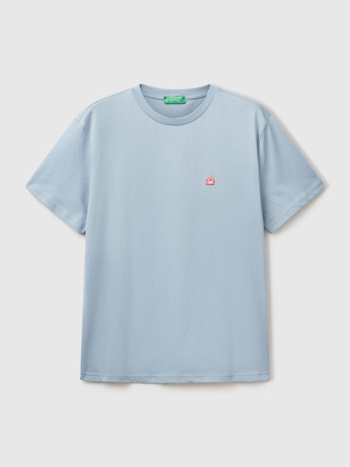 Benetton Cotton Basic T-shirt Light Blue
